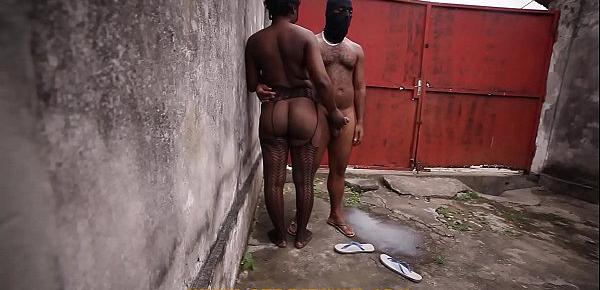  African couple masturbing each other outdoor, nice ass fishnet stocking @elvieslutty
